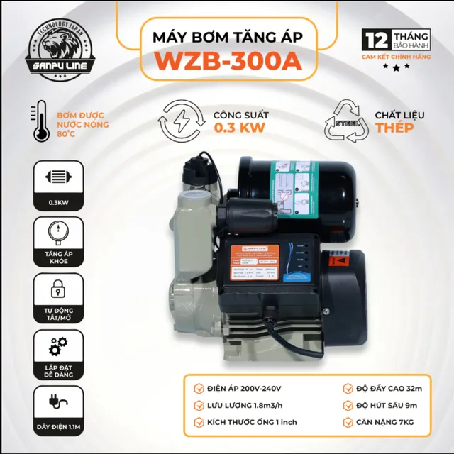 M&aacute;y bơm tăng &aacute;p SANPULINE