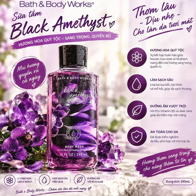 Sữa Tắm Bath & Body Works Black Amethyst Body Wash 295ml