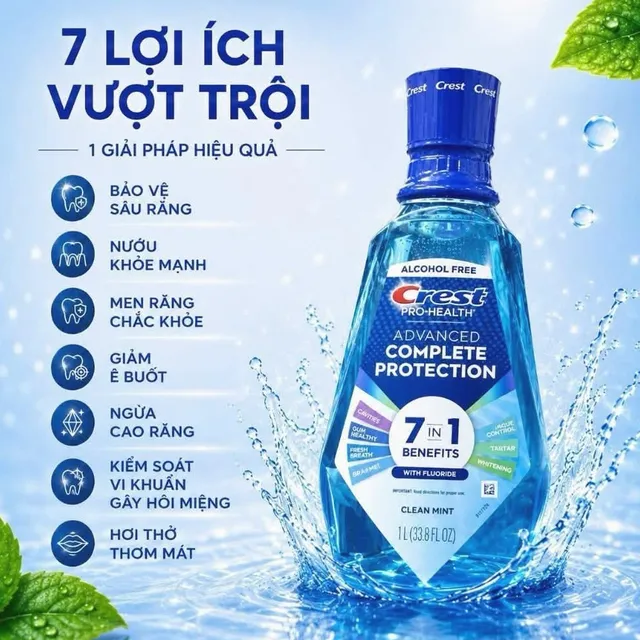 Nước Súc Miệng Crest Pro-Health 7in1 Advanced 1L