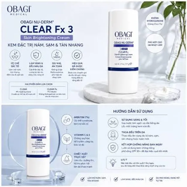 Kem Chống N&aacute;m Obagi Nuderm Clear Số 3fx