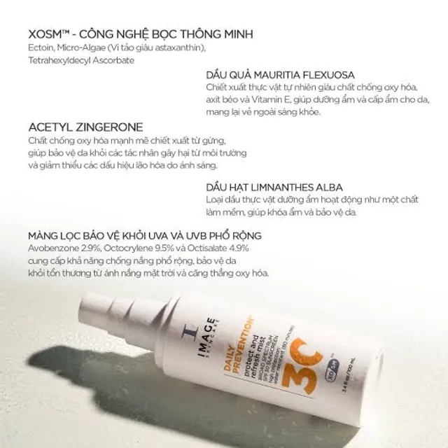 Bao b&igrave; Xịt Chống Nắng Image Skincare