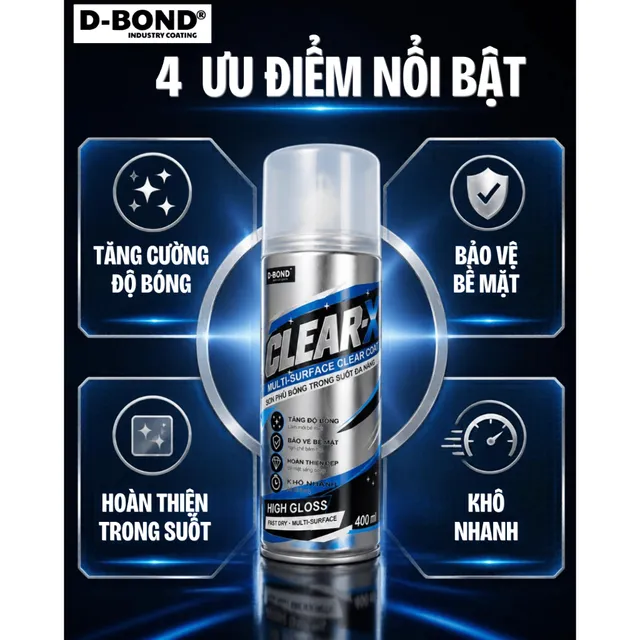Sơn phẳng b&oacute;ng D-BOND Clear-X