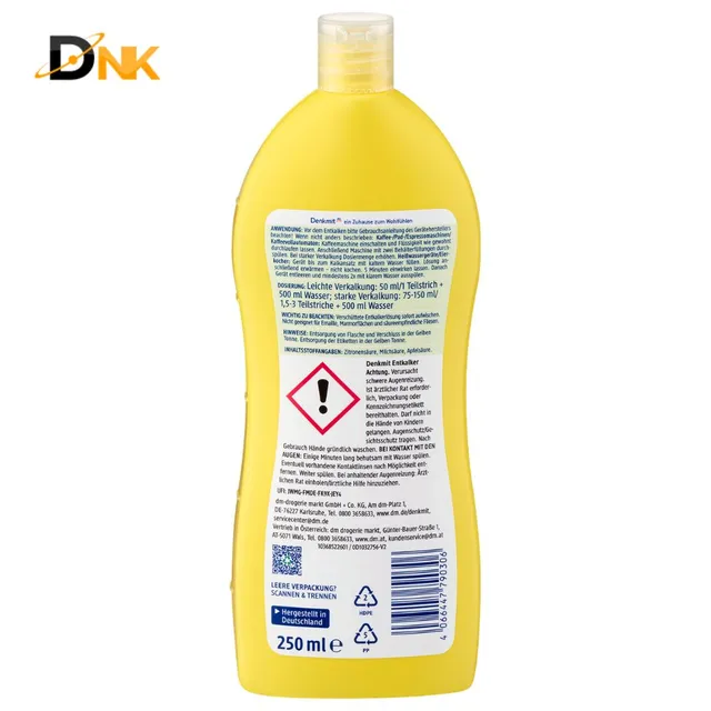 Denkmit Entkalker 250ml sau khi sử dụng