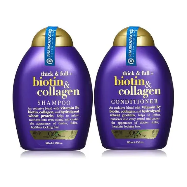 Bộ Dầu Gội Xả Biotin & Collagen OGX 385ml