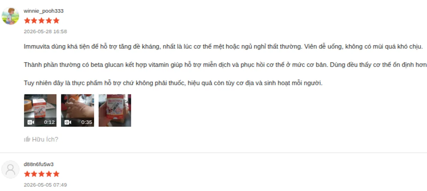 Review vi&ecirc;n uống Immuvita Easylife