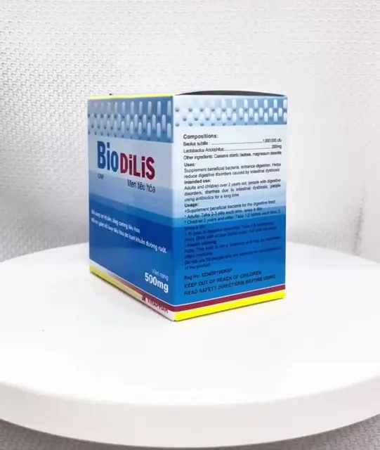 Men ti&ecirc;u h&oacute;a vi&ecirc;n Biodilis vinaphar 2 - hộp 100 vi&ecirc;n