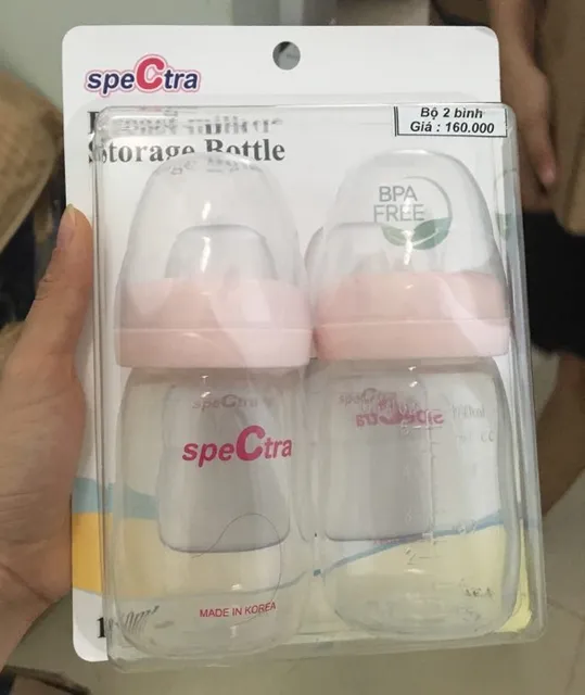 Bộ 2 b&igrave;nh trữ sữa Spectra c&oacute; nắp đậy