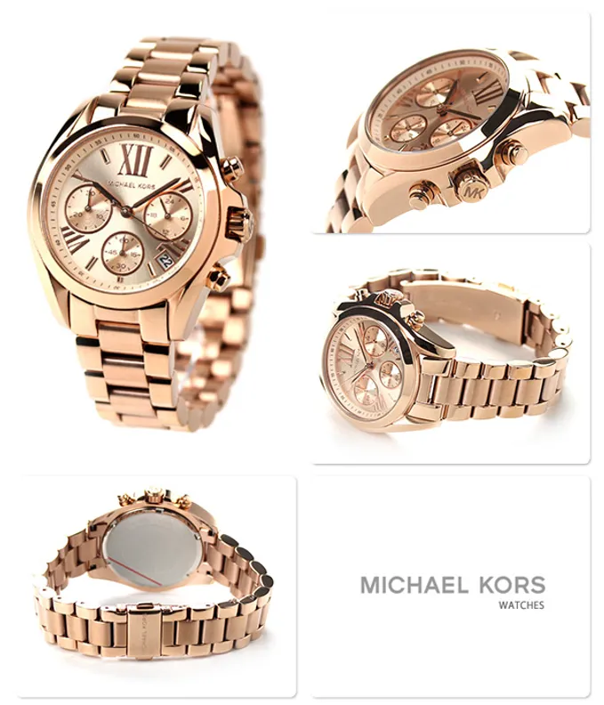 MK Michael Kors Mini Bradshaw MK5799 Rose Gold Stainless Steel Strap  Watch for Women Womens Fashion Watches  Accessories Watches on  Carousell