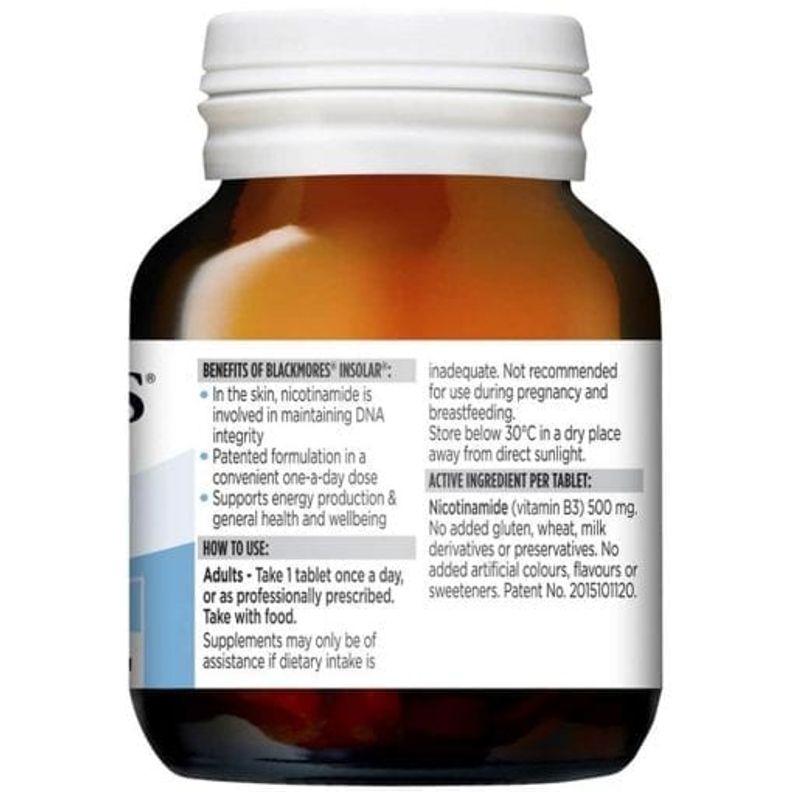 Viên Uống Đẹp Da Blackmores Insolar High Dose Vitamin B3 500mg