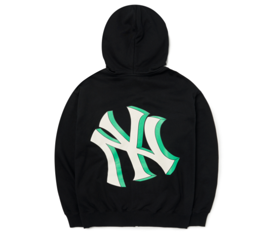 MLB  Áo hoodie tay dài phối mũ Basic Mego Logo Hood Zip Up