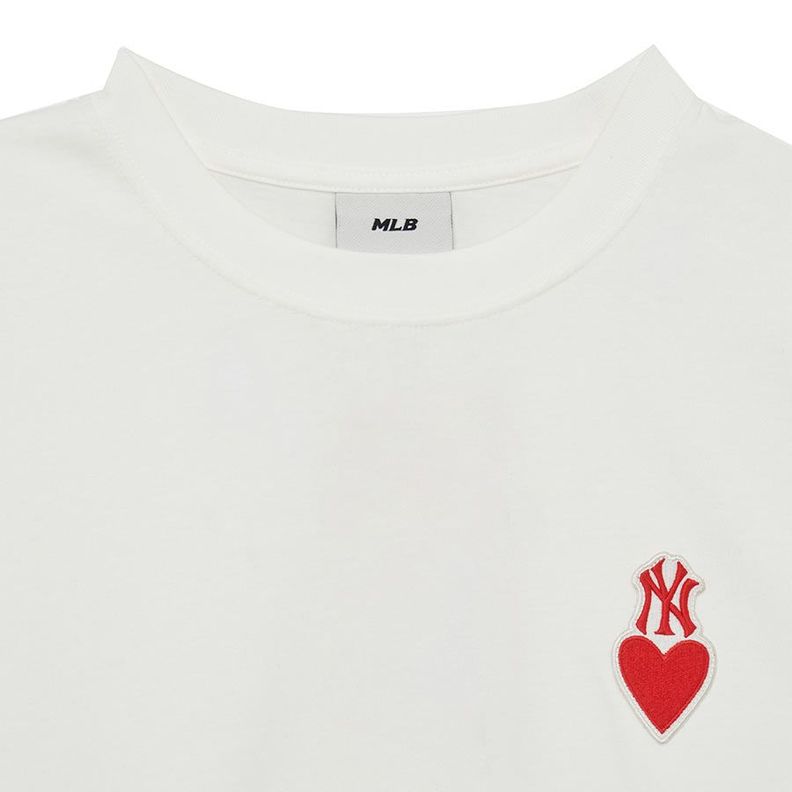 MLB  Áo polo unisex tay ngắn Heart Small Logo Collar