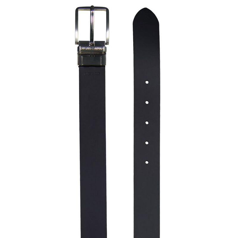 Thắt Lưng Da Emporio Armani Black Leather Adjustable Belt