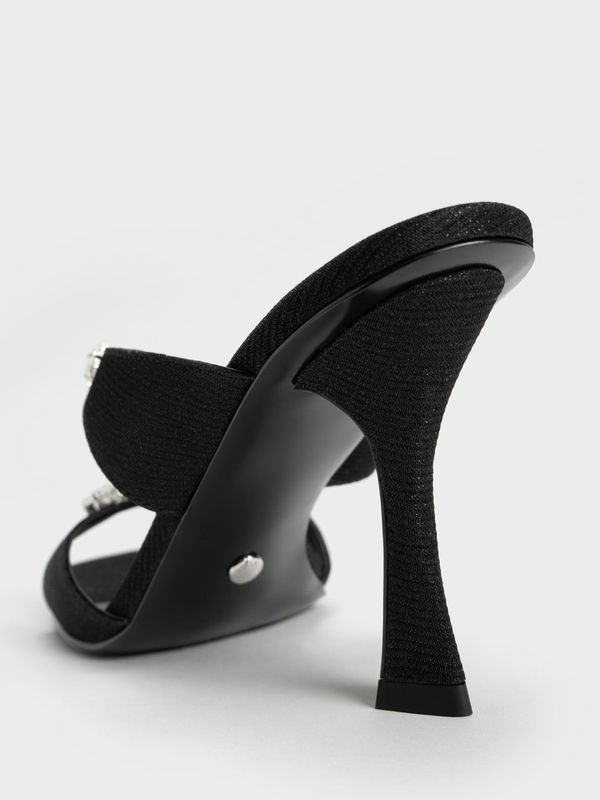 Dép Sandal Charles u0026 Keith Đính Đá SL1-60280420 Màu Đen