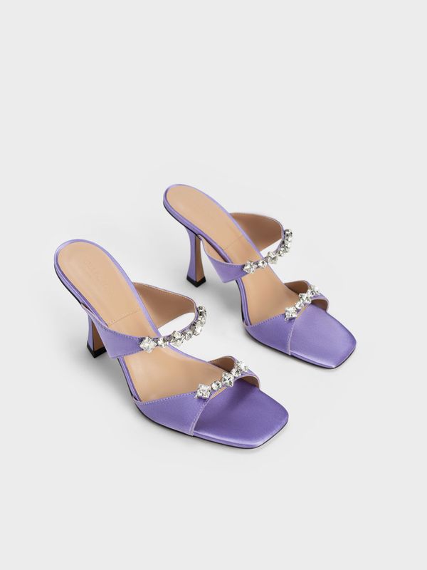 Dép Sandal Charles u0026 Keith Đính Đá SL1-60280420 Màu Tím