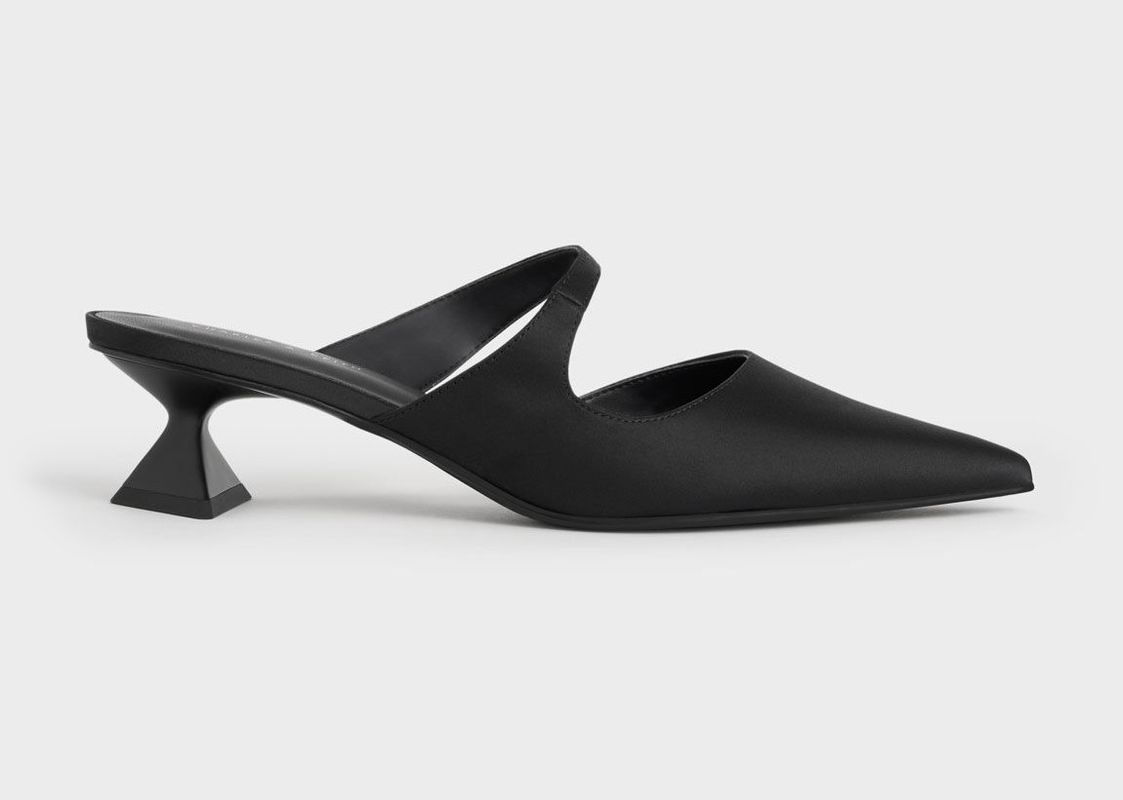 Giày Cao Gót Charles u0026 Keith Asymmetric Sculptural Heel Pumps CK1-61720118  Black