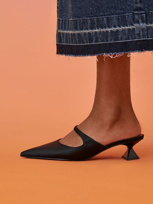 Giày Cao Gót Charles u0026 Keith Asymmetric Sculptural Heel Pumps CK1-61720118  Black