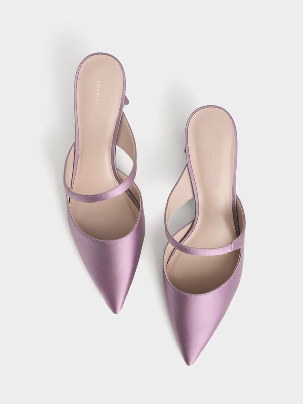 Giày Cao Gót Charles u0026 Keith Asymmetric Sculptural Heel Pumps CK1-61720118  Lilac