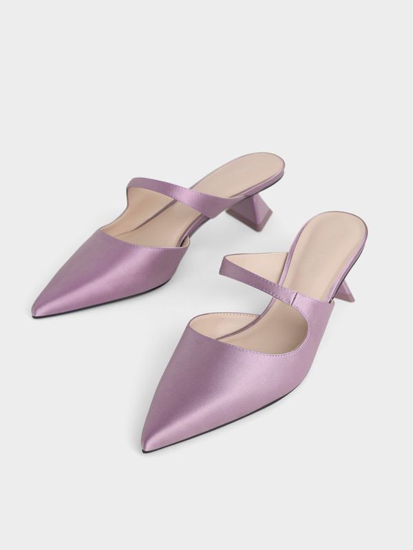 Giày Cao Gót Charles u0026 Keith Asymmetric Sculptural Heel Pumps CK1-61720118  Lilac