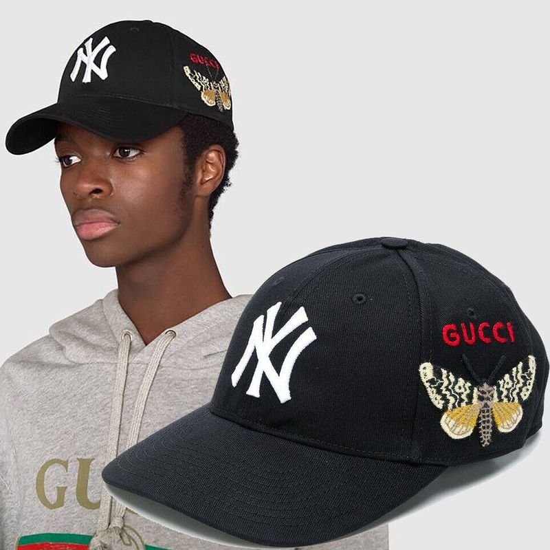 Mũ Lưỡi Trai Gucci Baseball Cap With NY Yankees TM Patch Màu Đen