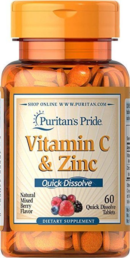 Viên Ngậm Bổ Sung Vitamin C Và Kẽm Puritan's Pride Quick Dissolve