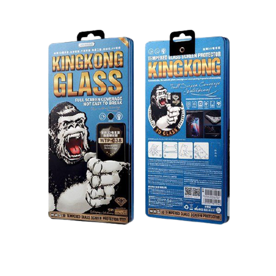 Kính Cường Lực IPhone Kingkong 3D WTP-038 Vỏ Xanh Chính Hãng