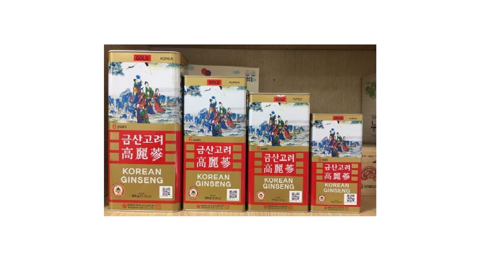 Hồng Sâm Củ Khô Wooshin Hàn Quốc Hộp 300g Loại 25 Củ