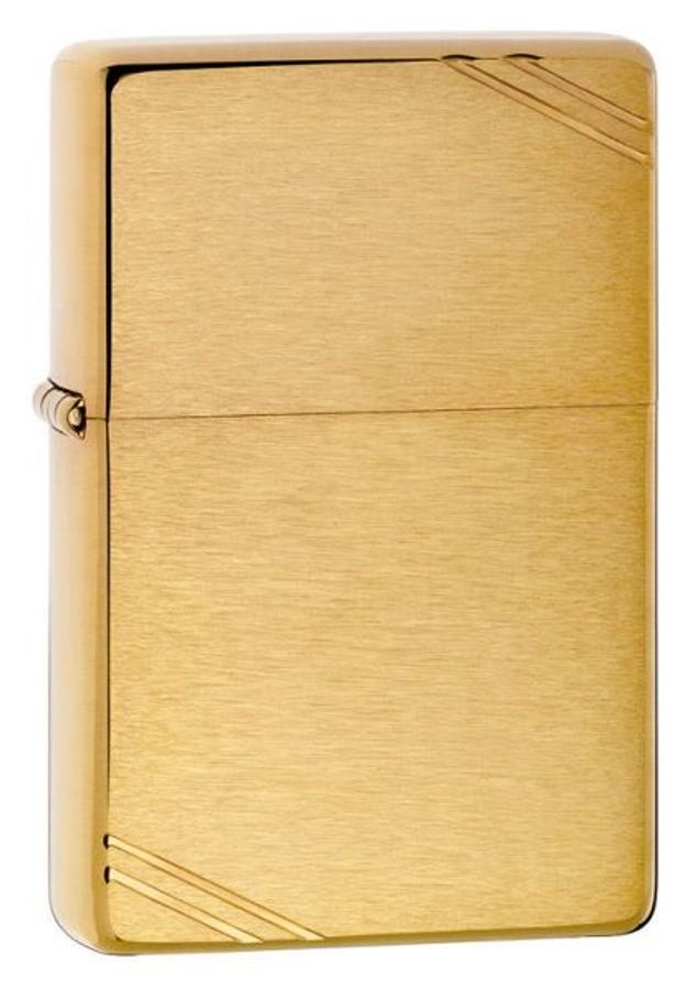 Bật Lửa Zippo Vintage Brushed Brass 240 Màu Vàng Xước Vân Ngang