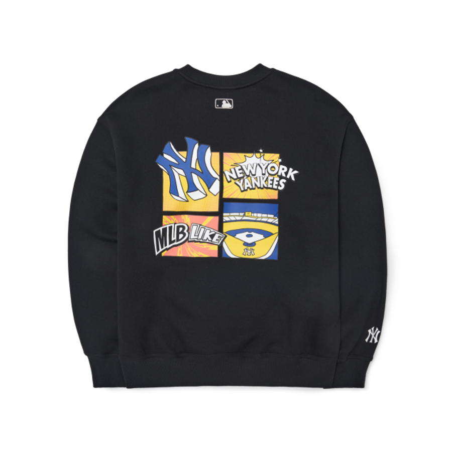 Áo Nỉ MLB NY Yankees Like Cartoon Brushed Mega Over Fit 3AMTL042650BKS