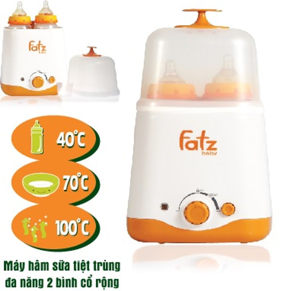 Máy hâm sữa tiệt trùng đa năng 2 bình fatzbaby fb3011sl giá tốt