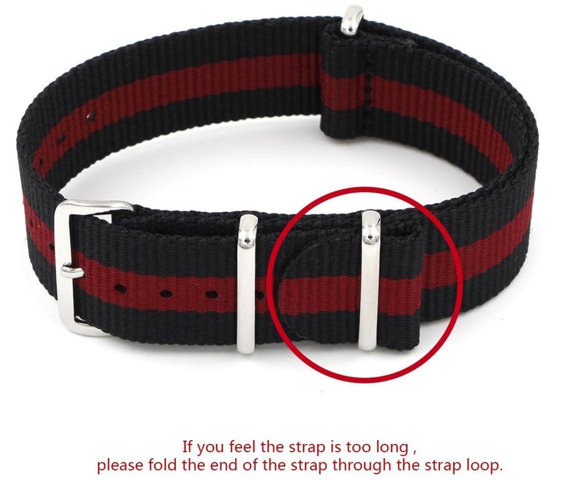 Nếu dây đeo đồng hồ quá dài, có thể gập bớt đuôi dây rồi vòng qua dây đeo, bạn sẽ không bị thừa dây và gây mất thẩm mỹ 