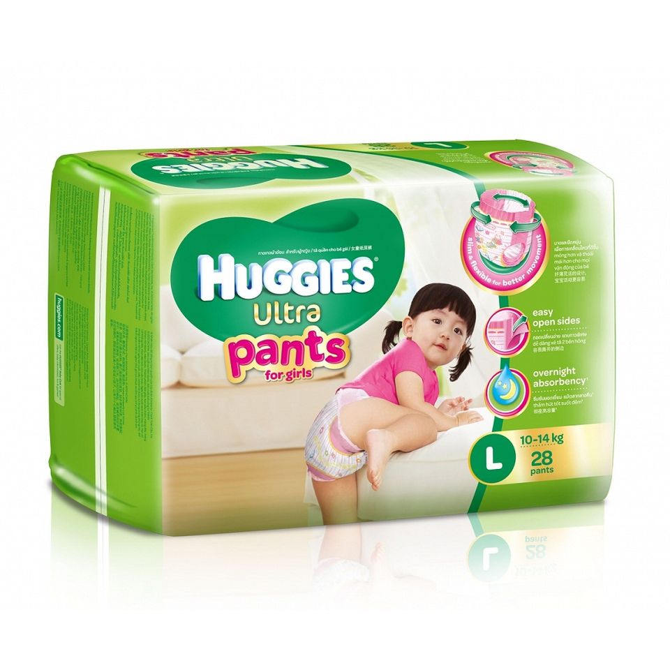 Bỉm quần Huggies size L cho bé gái 10-14kg