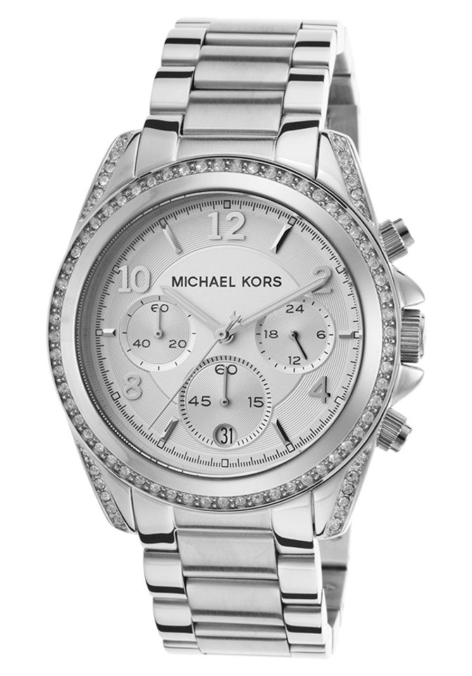 Các mốc ghi giờ trên chiếc đồng hồ Michael Kors nữ này được thiết kế phá cách với các số in to, và sắc nét