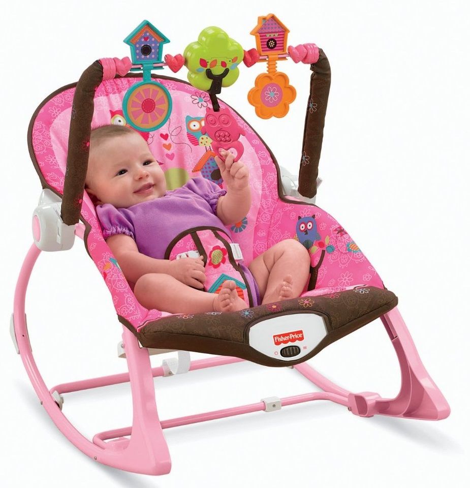 Ghế rung Fisher Price X7032 có thanh treo đồ chơi ngộ nghĩnh kích thích phát triển thị giác cho bé