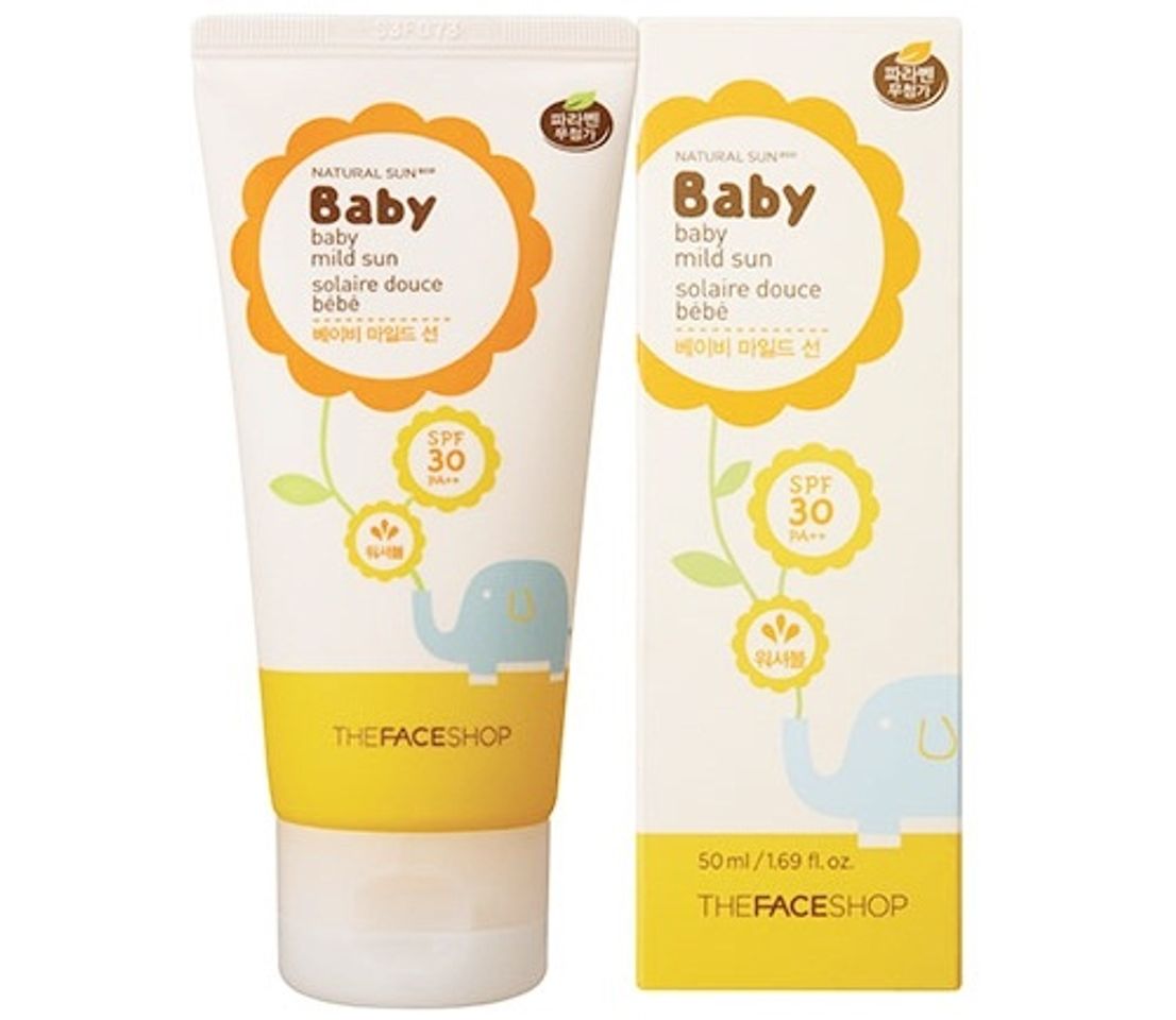 The Face Shop Natural Sun Eco Mild Baby Sun Cream an toàn và dịu nhẹ với làn da bé