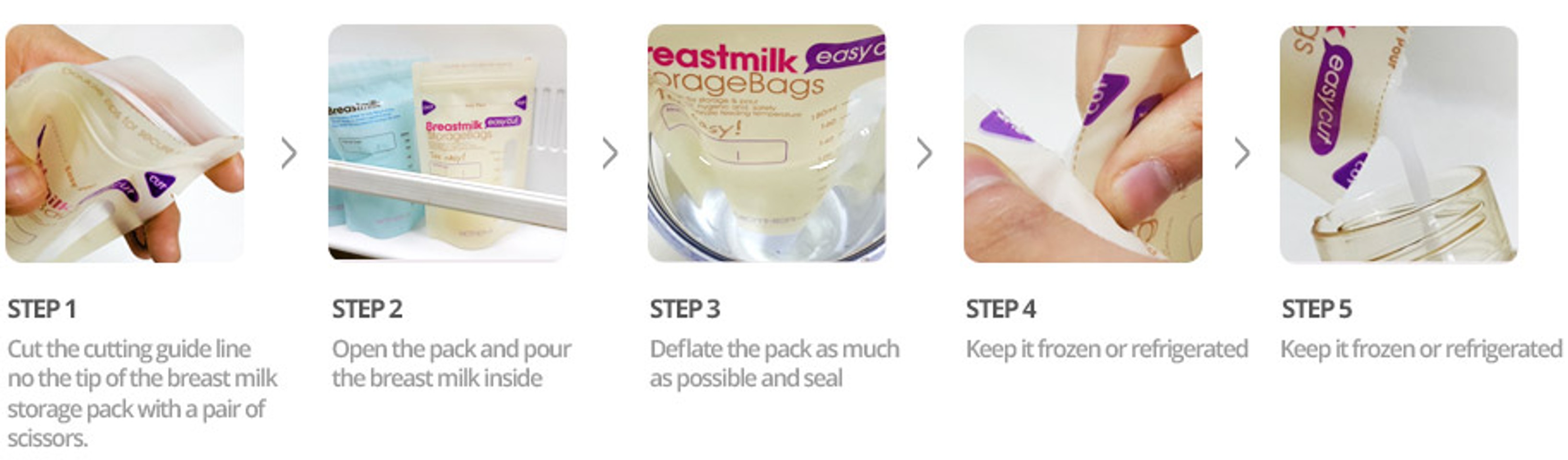 Cách sử dụng túi trữ sữa MotherK cảm ứng nhiệt miệng cắt