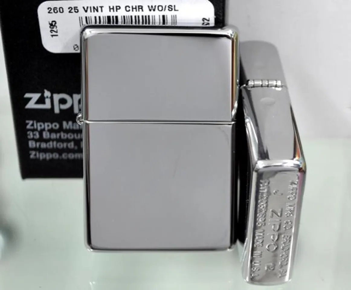 Bật lửa Zippo vintage high polished chrome lighter 260.25  3