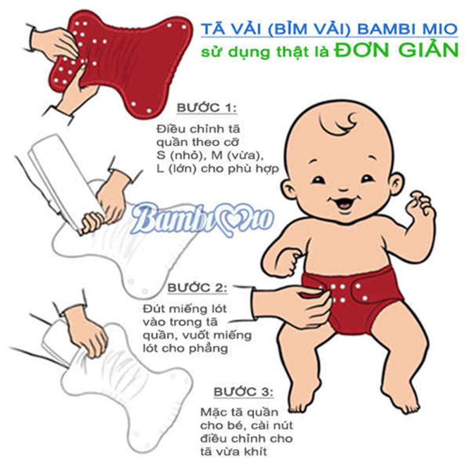 Tã vải Bambimio cho bé 13 - 24kg ban ngày (2-4h)  4