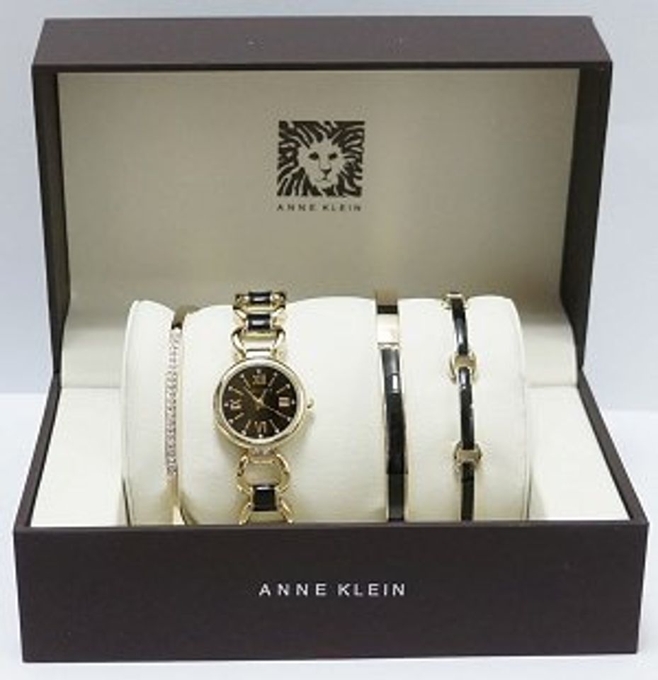 Set đồng hồ Anne Klein AK/1982BKST và 3 vòng đeo tay cho nữ 5