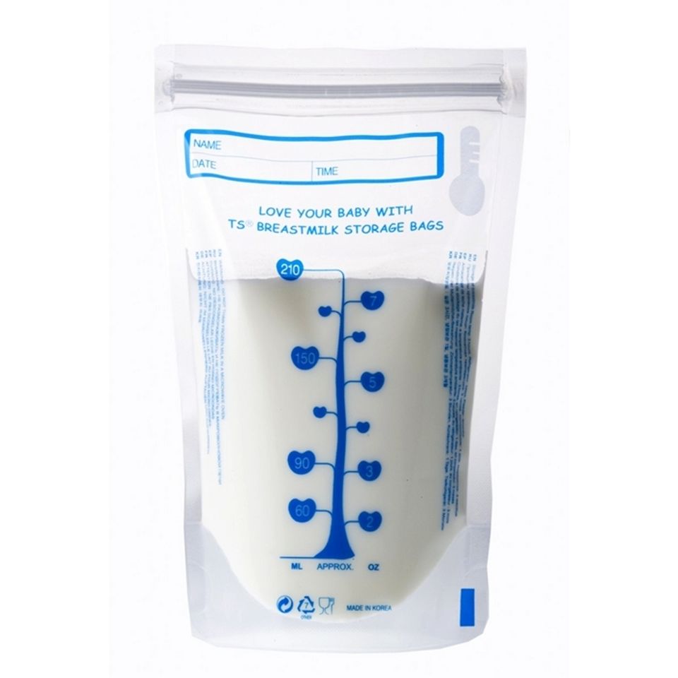 Túi đựng sữa mẹ Unimom cảm ứng nhiệt Blue Egg không có BPA hoàn toàn tự đứng được, rất gọn gàng