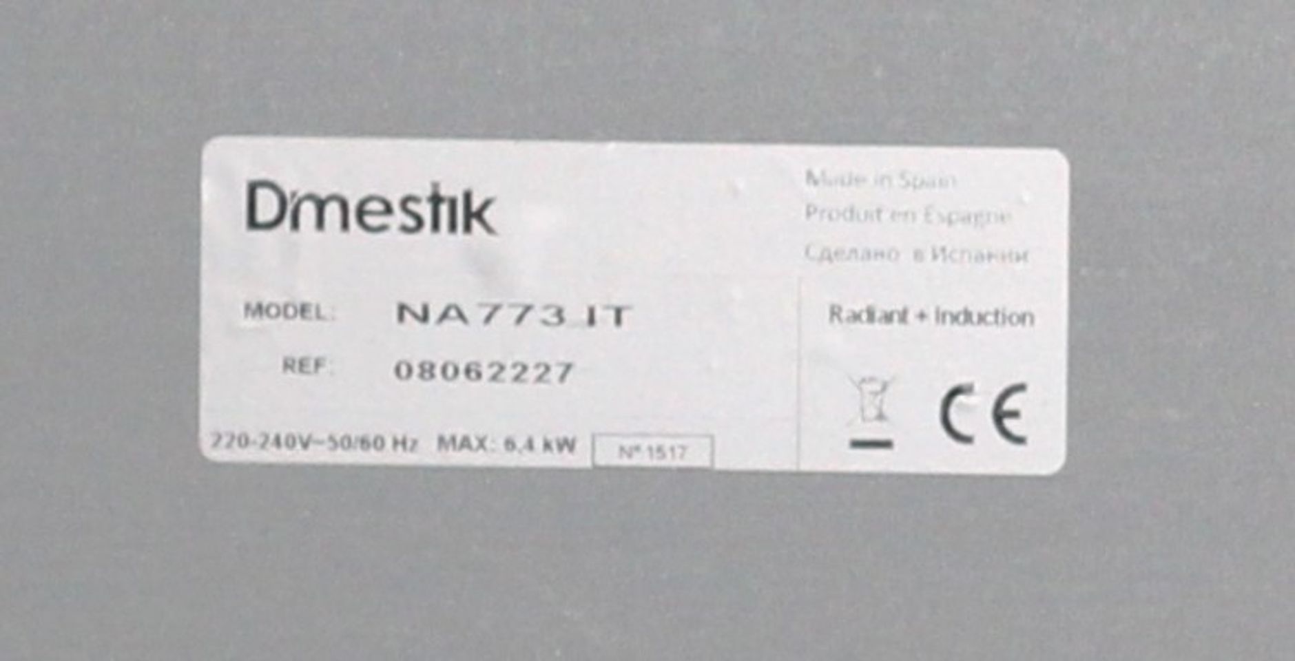 Bếp điện từ Dmestik NA773 IT nhập khẩu nguyên chiếc từ Tây Ban Nha