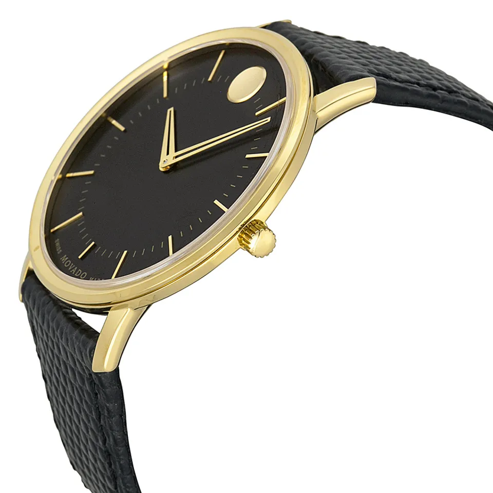 Case đồng hồ chất liệu cao cấp mạ vàng sáng bóng kết hợp hoàn hảo với màu đen của dây