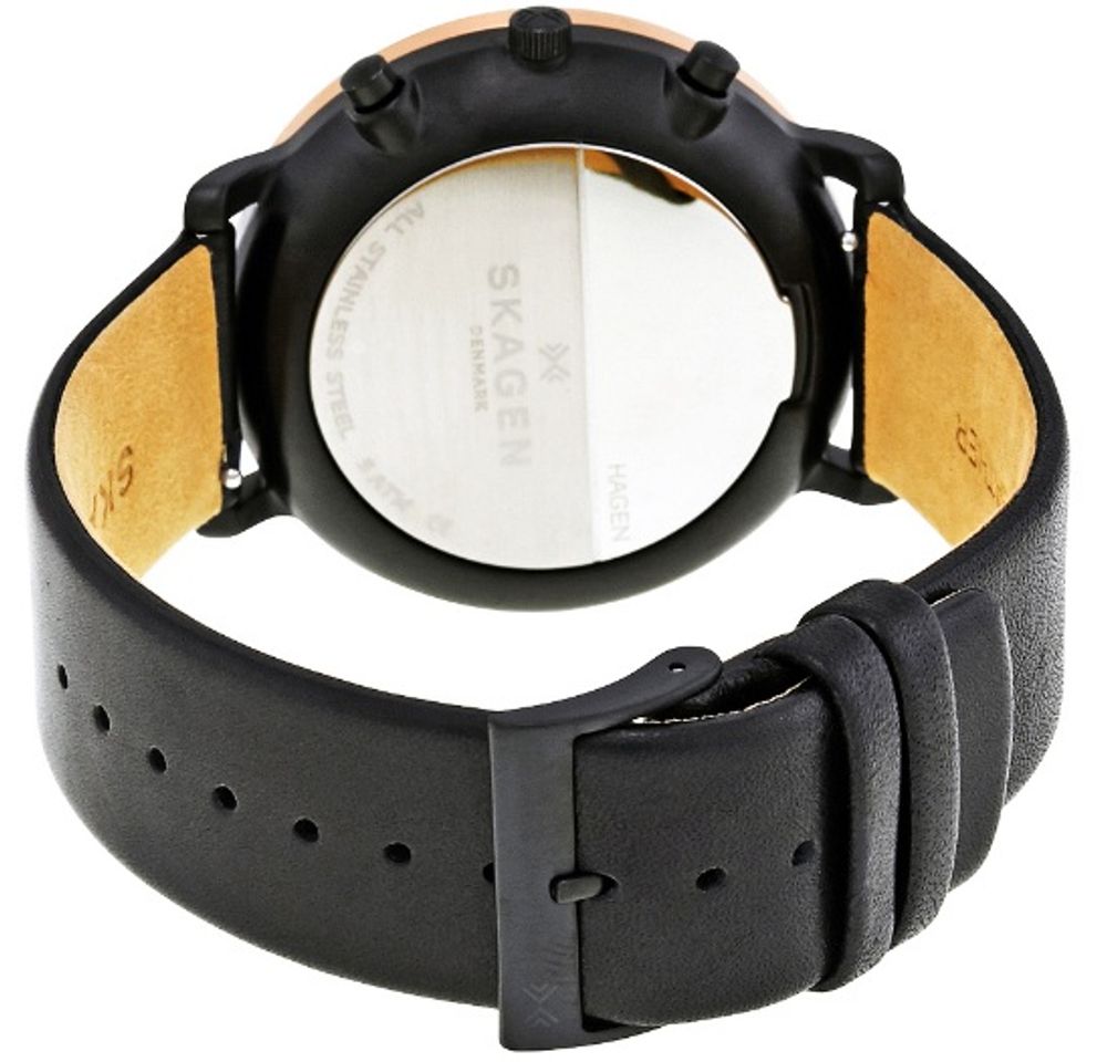 Đồng hồ SKW6300 với dây da đen chính hãng mềm mại có phần cổ điển, lịch lãm