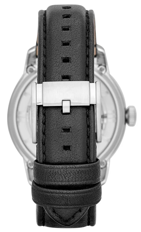Đồng hồ Fossil Automatic ME3041 sở hữu dây da đen cổ điển, lịch lãm