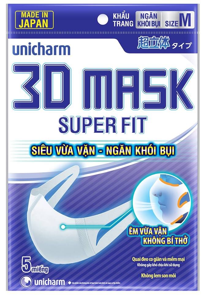 Khẩu trang 3D ngăn khói bụi Mask Superfit 