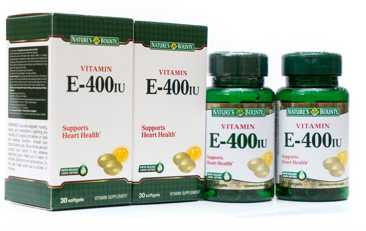 Vitamin E 400IU Nature's Bounty giúp cho cơ thể khỏe mạnh, chống lại sự sản xuất dư thừa gốc tự do