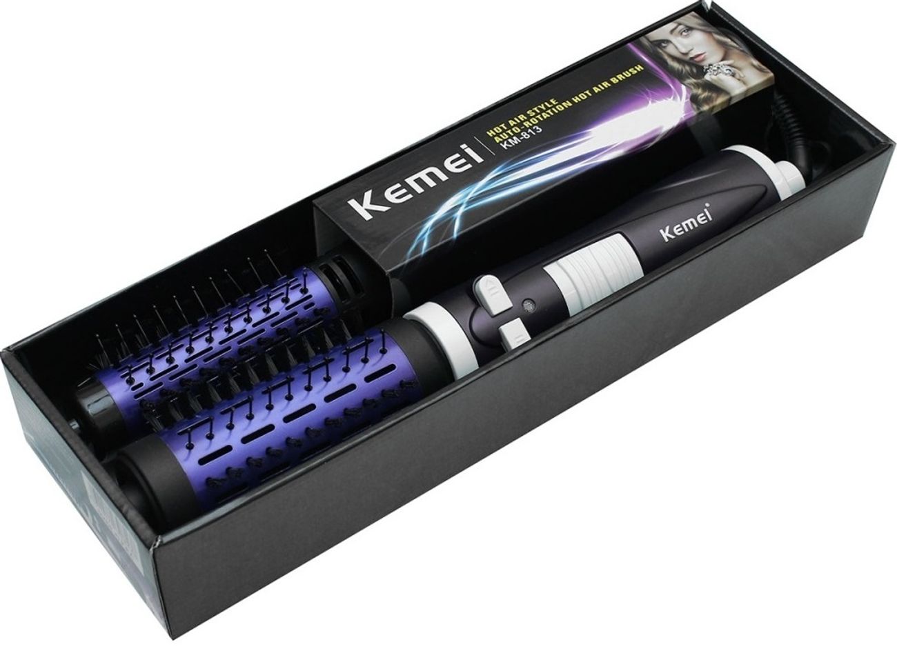 Lược điện sấy xoay 360 độ Kemei KM 813 nổi bật cả về thiết kế và chất lượng