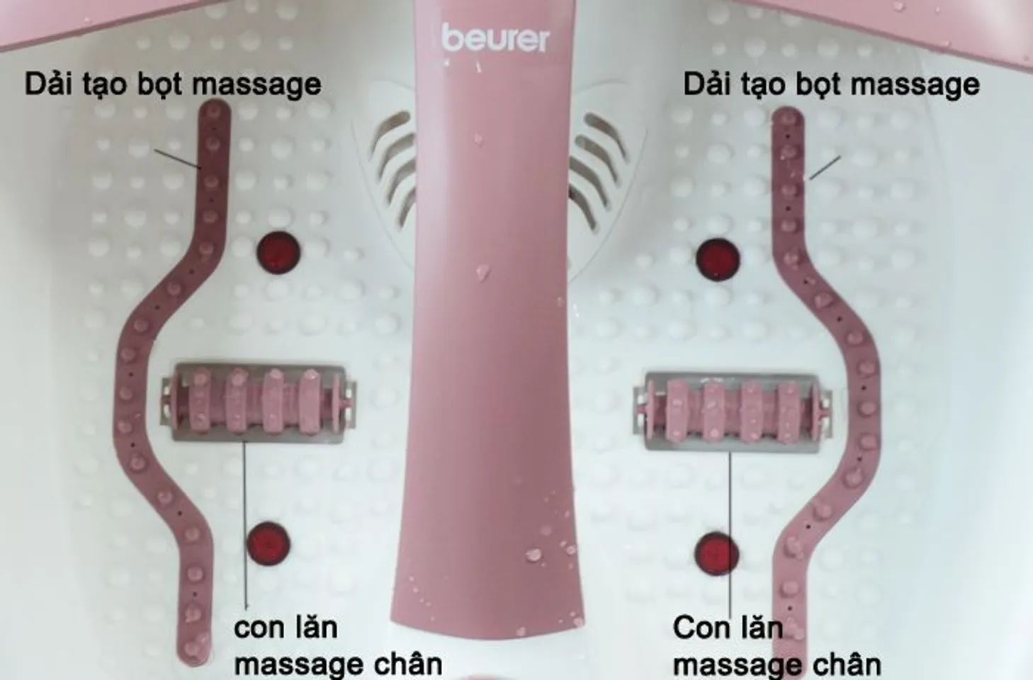 Bồn ngâm chân Beurer Fb35 là thiết bị massage đa chức năng: Massage rung, sủi, khô, chức năng giữ ấm nước