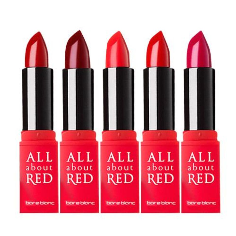 bare blanc all about red gồm 5 sắc đỏ ph&ugrave; hợp với nhiều sắc da