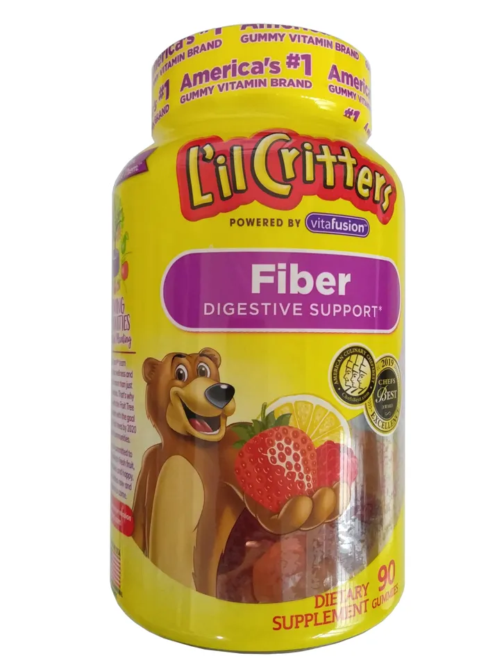 Kẹo dẻo Gummy Fiber cho bé L'il Critters bổ sung chất xơ 90 viên