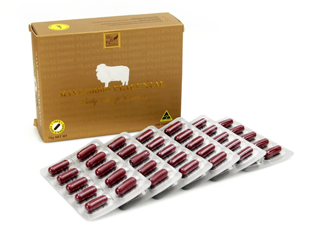 Viên uống nhau thai cừu Maxi Sheep Placenta 50000mg 100 viên có hàm lượng vô cùng đậm đặc